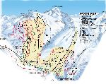 Skigebietskarte der Region Sestriere Voie Lactee Via Lattea